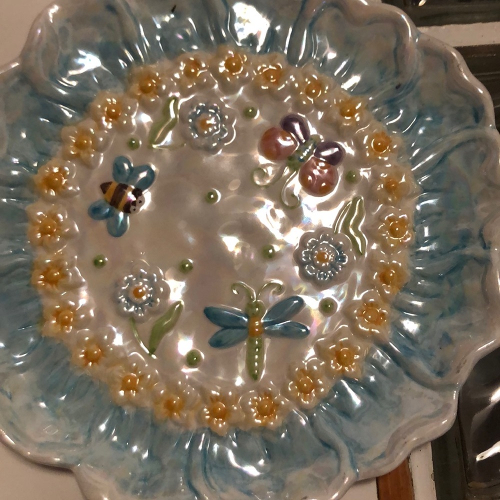 Salad/dessert plates butterflies-bees dragonflies - Picture 5 of 6
